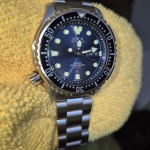 Citizen NY0040-17L Automatic Dive Watch Blue Dial OE Bracelet + Strap
